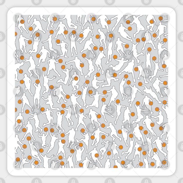 Basketball Player Pattern WHITE Sticker by Grandeduc